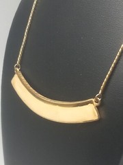 JOMAZ Vintage Gold Tone Crecent design Beige Enamel Bar Necklace