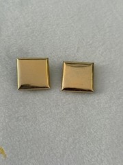 Napier Gold Tone Square Clip On Earrings Vintage Modernist 1.25″