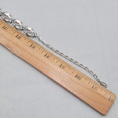 Vintage Pink Thermoset Necklace Estate Costume Jewelry Silver tone 13″-17″