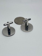 Vintage Silver Toned Split-Face Composition Hayward Cufflinks