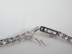 Vintage Sterling Silver 925 Cubic Zirconia Tennis Necklace Fits 18″