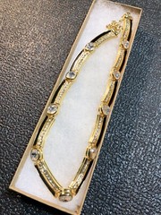 Vintage Jewelry Signed MONET Gold Tone Black And Gemmed Necklace 17.75”