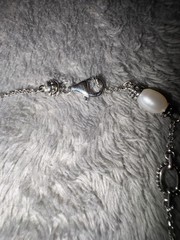 sterling silver necklace vintage 925 With Pearls.