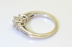 NICE Ladies 14K White Gold .78 Ct TW Princess Cut Diamond Wedding Ring, Size 6.5