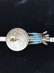 Vintage High End Fashion Jewlery Southwestern Silver Turquoise Pierced Earrings