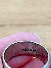Vintage Mexico heavy Sterling Silver Ring engraved with Fish size 9