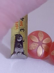 Vintage pink and gold round Acrylic Screw back Earrings