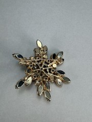 Exquisite Juliana D&E Champagne Rhinestone Starburst Brooch Large Statement Pin