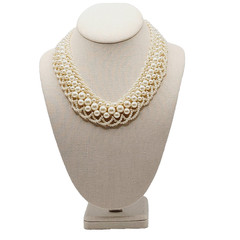 Faux Pearl Collar RBG Style Professional Old Style Elegance Necklace 18 Inch