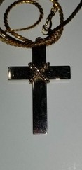 Reversible Vintage Gold Tone Cross & 24″ Chain