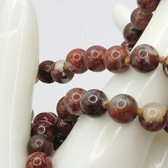 Jasper Stone Varied Brown Hues Hand Knotted Beaded Over the Head Necklace 30 In