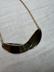 VTG NAPIER NWT 2 PC Modernist Wave Necklace Set 14” 14.5” Two Tone