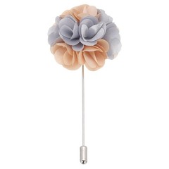 1 Pcs Flower Boutonnieres Pin Lapel Pin for Men Camellia Light Yellow/Gray
