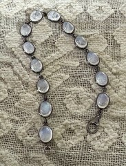 Vintage Rainbow Moonstone Sterling Bracelet 7 Inches