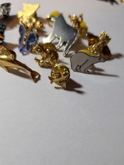 Vintage Mixed 18 Animal Enamel Pin Lot Bee Wolf Bear Bird Fish Dolphin Koala Pig