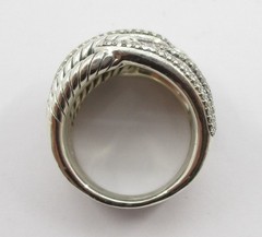 David Yurman 1.07CTW Round Diamond Labrinth Loop Ring Sterling Silver Size 6.25