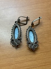 Genuine Jewelry Silver Set Earrings Pendant Vintage Filigree