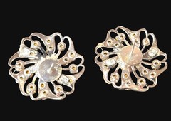 Gorgeous Purple And Clear Rhinestone Silverton Pierced Earrings See All Photos