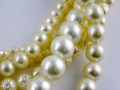 Vintage Unbranded Goldtone Clasp Six Strand Faux Pearl Statement Necklace