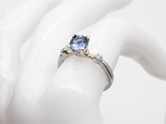 Estate $4000 1.50ct Natural Ceylon Blue Sapphire VS G Diamond Platinum Ring