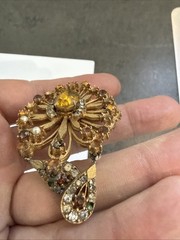 Vintage stunning Francois pin brooch MISSING RHINESTONE