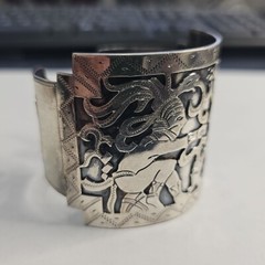 Vintage Reich Silver Guatemala Ornate Sterling Cuffs Bracelet 6.5in 62.1g H62