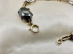 Antique Old VTG Gold Filled Tennis Bracelet White Topaz? Estate Sale Rare Read