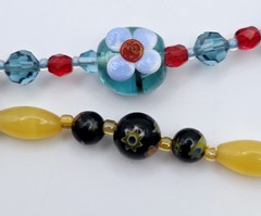 Vintage Estate Beaded Bracelet Lot 14 Pc Art Glass Gemstone Craft Harvest Wear
