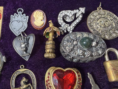 Vtg to Now Junk Drawer Costume Jewelry Lot Watch Padlock Brooch Pendant Estate