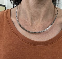 Vintage Mexico 925 Sterling Silver Collar Necklace Torque Choker