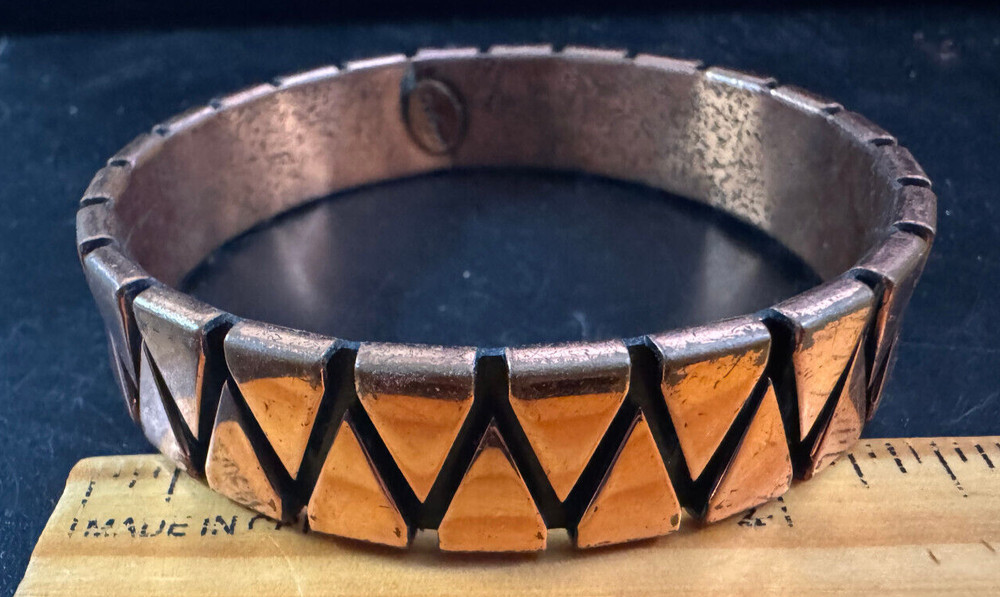 Renoir copper Bracelet bangle – 17mm wide – good – some wear
