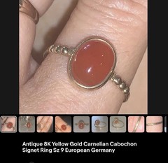 Antique 10k W Gold Vivid Pink Filigree Carved Etch Ring Nouveau Edwardian 2.25g