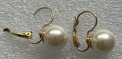 Lot of 4 Vintage Faux Pearl Gold Tone Pierced Earrings 1950s-1960s