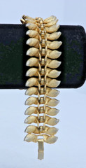 Vintage Gold Tone Leaf Rhinestone Bracelet Craft Repair Restoration