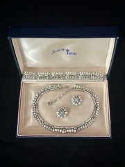 TRIFARI “Vanity Fair” 1956 Set Baguette Rhinestones Rhodium Alfred Philippe Box