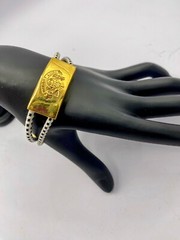 Vintage Juicy Couture Distinctive Crest Design Two-Tone Bracelet