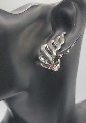 Vintage Napier Silver Tone Screw Back Clip On Earrings Twisted Silver Tone Huggi