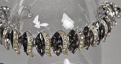 Vintage Weiss Smoky Crystal Rhinstone “Black Diamond” Bracelet & Earrings Set