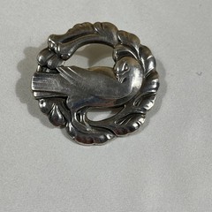 Vintage Georg Jensen Sterling Silver Bird Brooch Pin No. 123 Denmark Dove