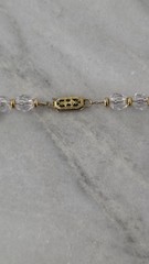 Antique Art Deco 1920s Cut Crystal Faceted Beaded Necklace 19 1/2″