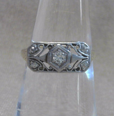 Antique 14K Yellow Gold and Platinum 5-Stone Diamond Ring Sz. 6.25 * JJ399