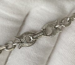 Vintage Kramer Necklace Silver Tone 20in Plus 3.5in Tassel Oval Link Chain 40.2g