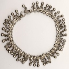 Vintage BB 925 Sterling Silver Tribal Dangle Anklet 41g 11.25”