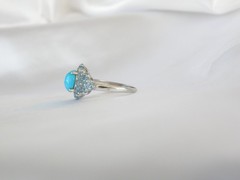 Vintage Sterling Silver 925 Sleeping Beauty Blue Topaz Ring Size 7