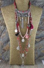 Gypsy Statement Vintage Long Necklace Ethnic jewelry boho necklace tribal collar