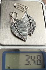 Vintage earrings “Leaf” Made in the USSR 875 silver