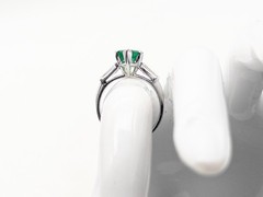Vintage $8000 4.50ct AAA+++ Natural Pear Cut Emerald VS G Diamond Platinum Ring