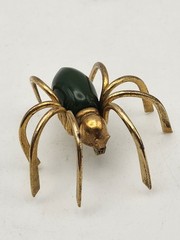 Vintage 1930 Bakelite Green Spider Brooch 2 inches long 2 inches wide 1inch tall
