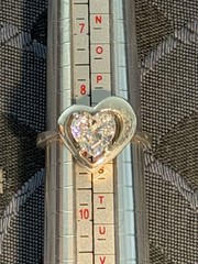 Vintage Sweetheart Sterling Ring/Heart Shaped / Cubic Zirconia 8.75 Beautiful