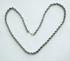 Vintage Avon French Rope Twist Necklace 22 inch Silver Tone Hip-Hop Minimalist